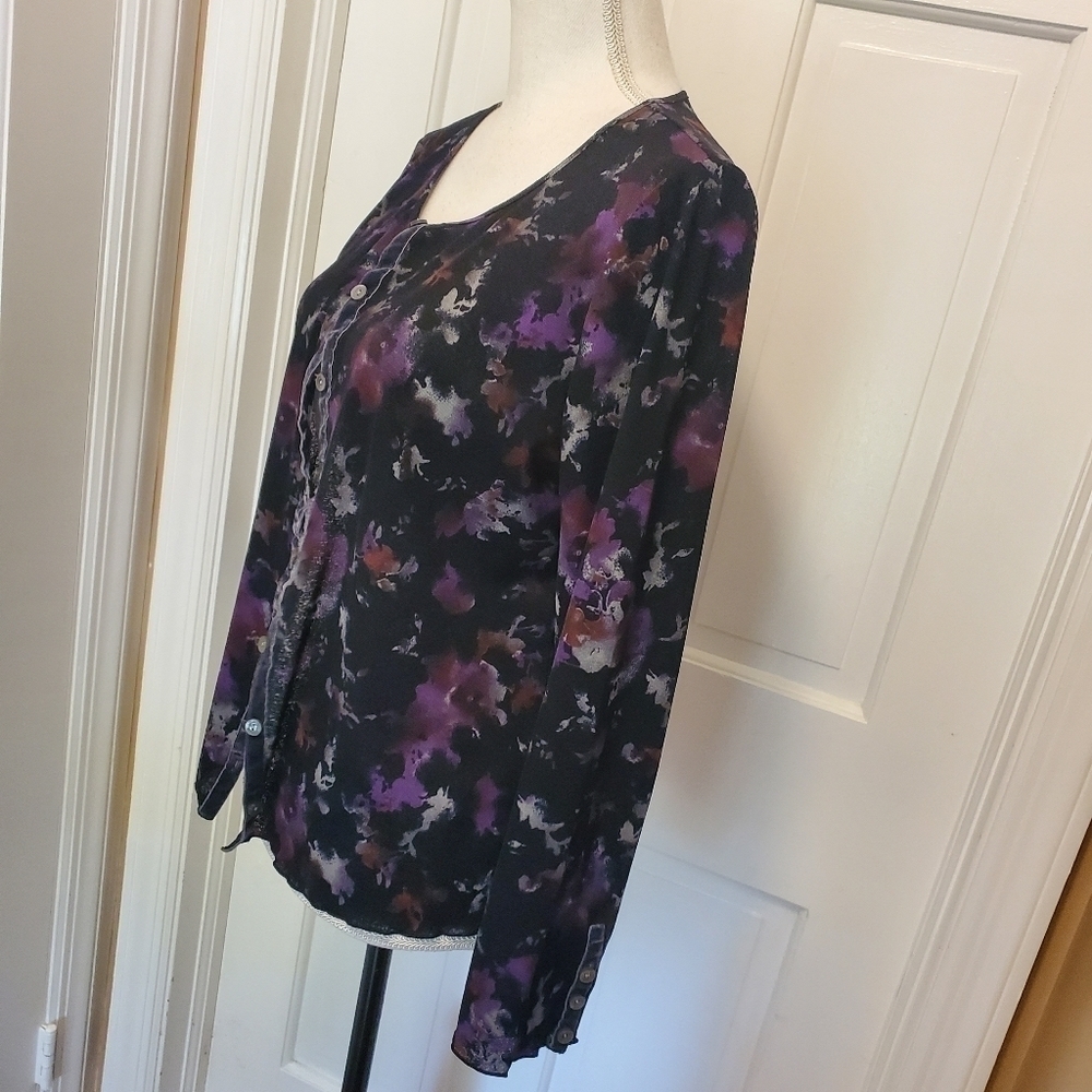 J.Jill Floral Lightweight Cardigan size LP - Picture 3 of 9